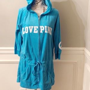 Vs pink bathing suit swim coverup size large logo